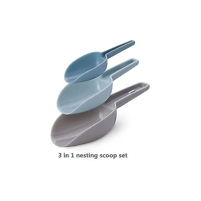 Plastic Scoop Set Pet Food Scoop Multipurpose Handy Scoop Set Of 3 Nesting Design (shikai)