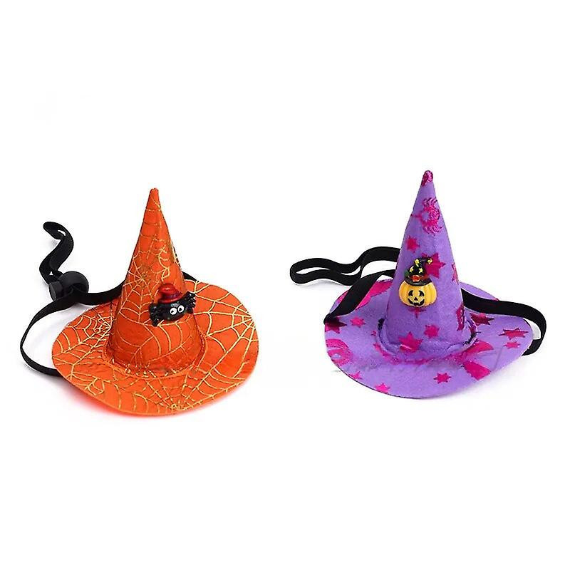 Halloween Cat And Dog Spider Web Witch Hat Elastic Hair Band Pet Supplies Dog Cat Pumpkin Bat Hat Hair Pet Accessories