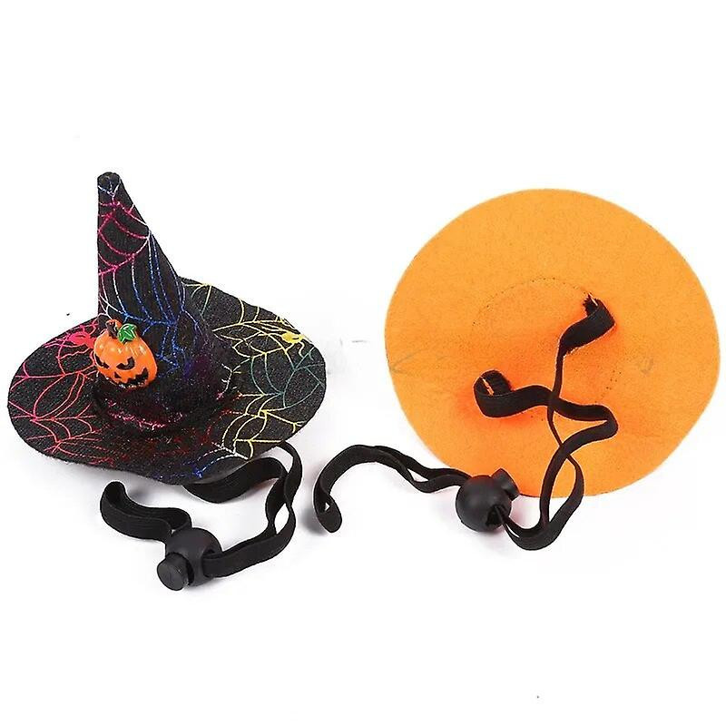 Halloween Cat And Dog Spider Web Witch Hat Elastic Hair Band Pet Supplies Dog Cat Pumpkin Bat Hat Hair Pet Accessories