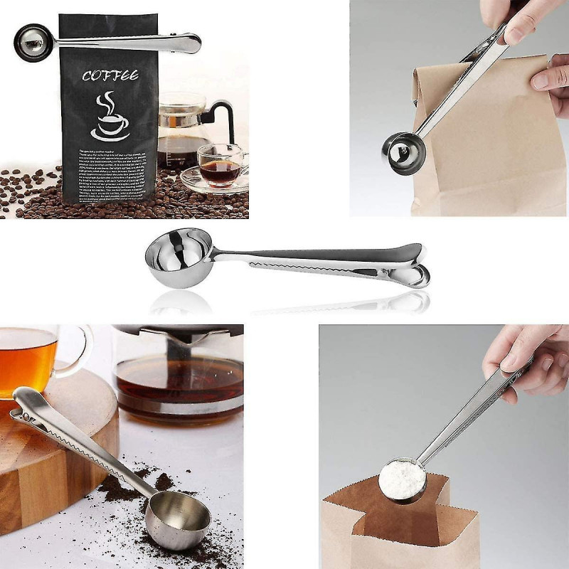 Durable Stainless Steel Coffee Scoop Measuring Spoon With Bag Sealing Clip For Coffee, Milk Powder, Tea, Oatmeal [...]