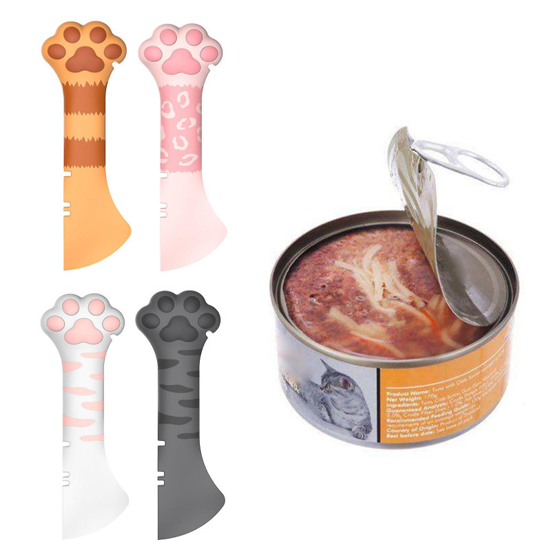 Cute Can Spoon Pet Food Can Scoop Can Opener for Cat Dog Wet Food Cans