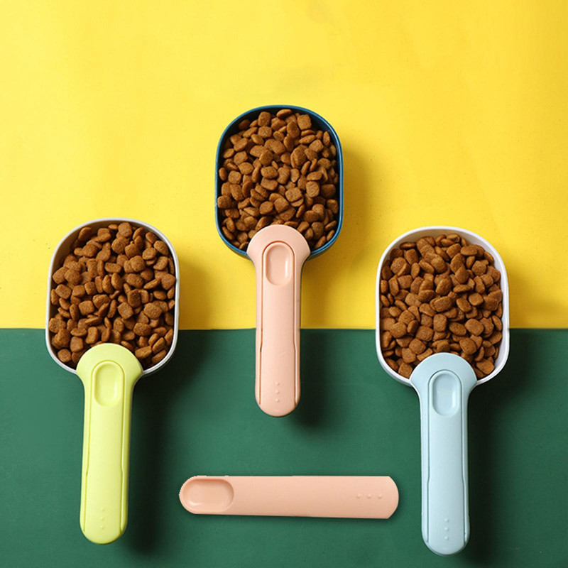 Universal Pet Feeding Scoops Practical Tool in Daily Life Long Handle Design
