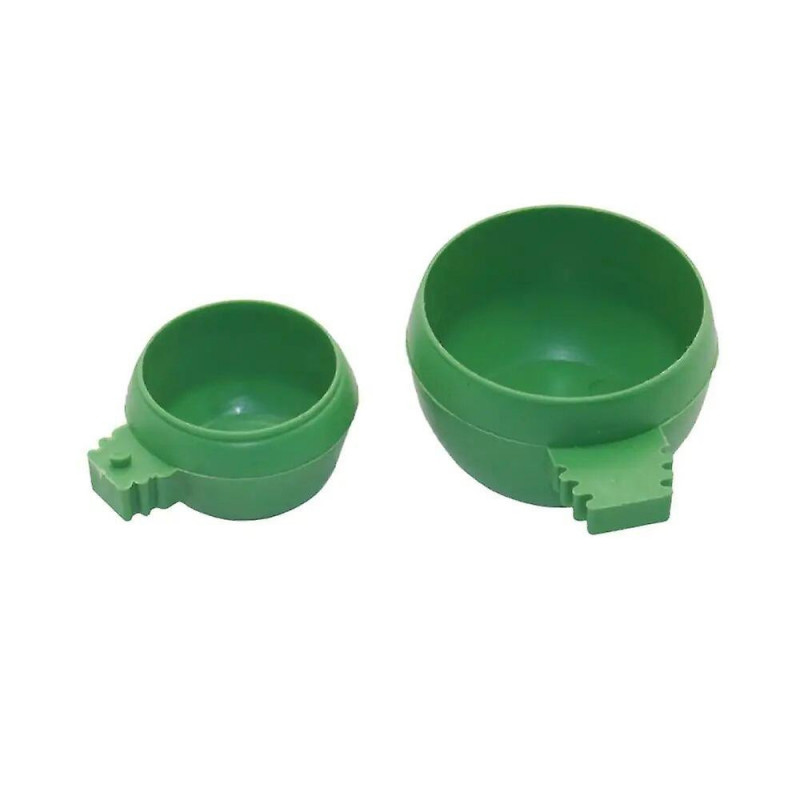 1Pc New Parrot Bird Hamster Hanging Feeding Bowl Cage Drinking Food Feeder Plastic Round Water Cup Feeding Bowl Tools