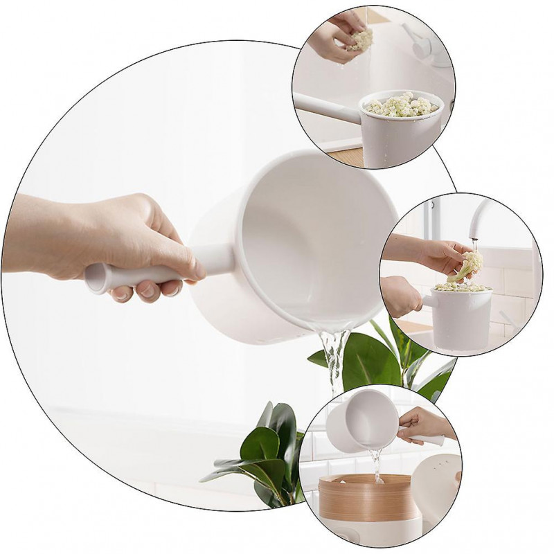 1Pc Water Scoop Kitchen Ladle Plastic Water Spoon Long Handle Scoop (White)