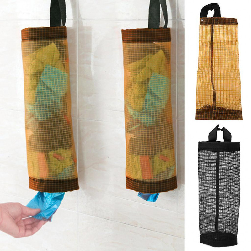 Plastic Bag Holder Mesh Waste Bag Storage Pouch Kitchen Decoration Accessories