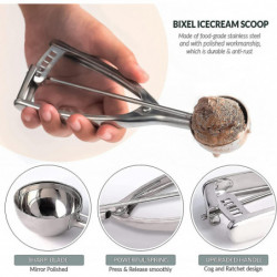 Ice Cream Scoops With Easy Trigger - Large Sized (6.3cm) 304 Stainless Steel Cookie Scoop Ice Cream Scoops With Easy Trigger - Large Sized (6.3cm) 304 Stainless Steel Cookie Scoop