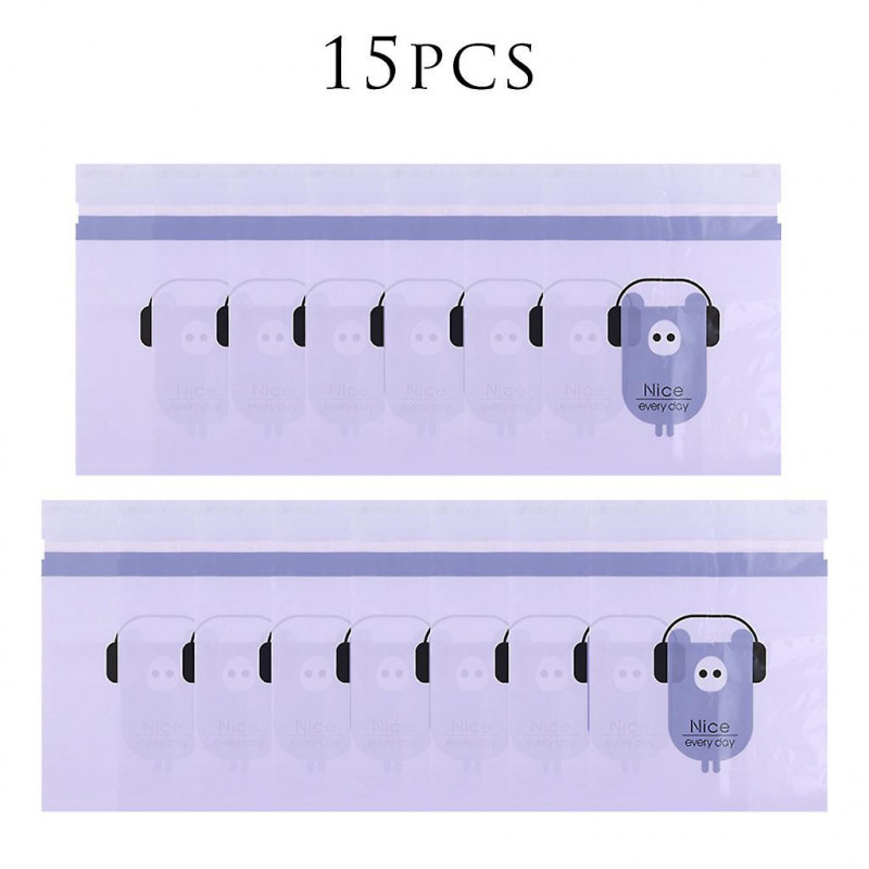 15pcs Cute Cartoon Self-adhesive Cleaning Bags Car Trash Bag Vehicle Supplies