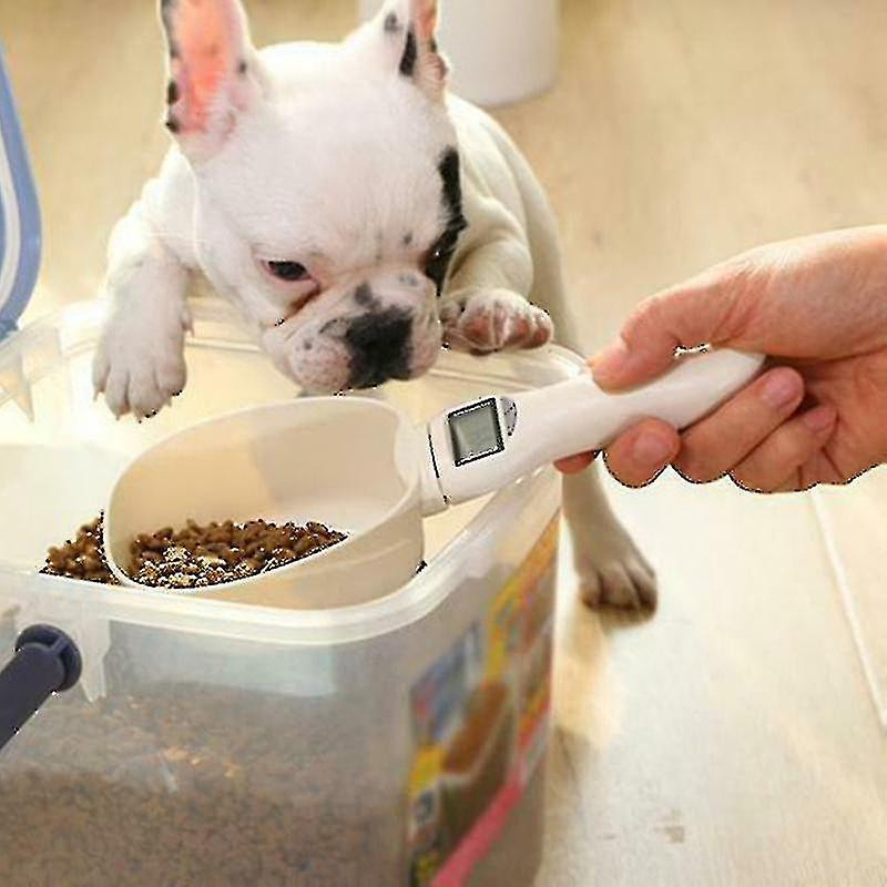 Pet Dog Food Measuring Spoon Weighing Scale Cup Feeding Bowl Door