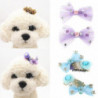 2pcs Cute Flower Bow Candy Pet Dog Cat Puppy Grooming Hairpin Hair Clip 1