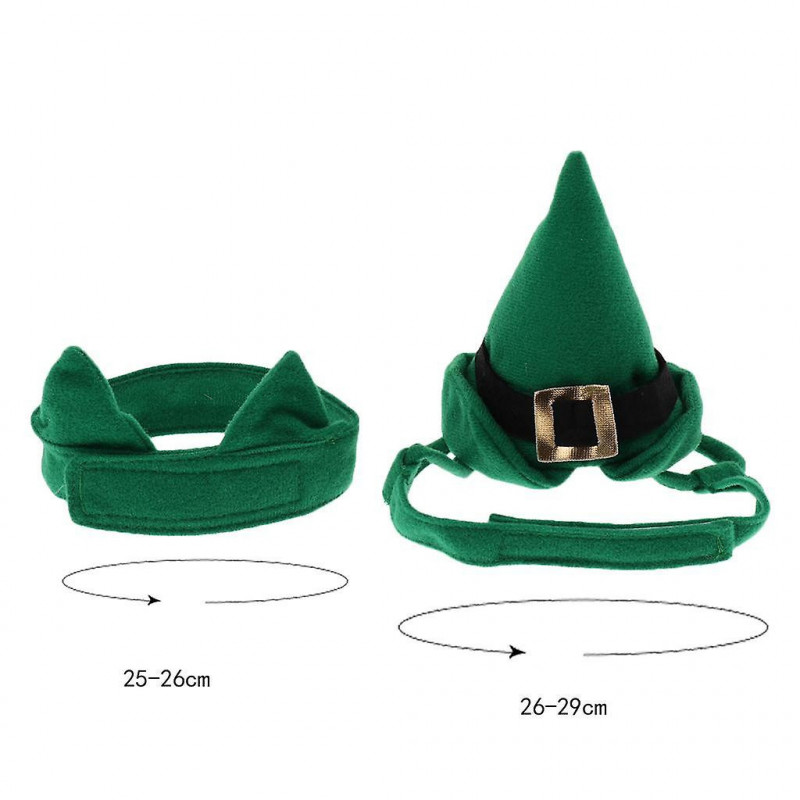 Cute Pet Cat Dog Christmas Caps Party Costume Hat Costume Headwear Green