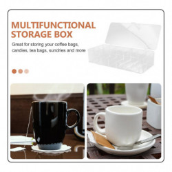 Desktop Coffee Bag Holder Transparent Multi-grid Candy Bag Box Plastic Tea Bag Organizer