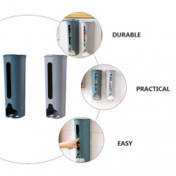 2Pcs Plastic Bag Dispenser Garbage Bag Holder Wall Mounted Storage Box