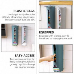 2Pcs Plastic Bag Dispenser Garbage Bag Holder Wall Mounted Storage Box