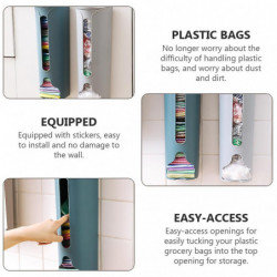 2Pcs Plastic Bag Dispenser Garbage Bag Holder Wall Mounted Storage Box