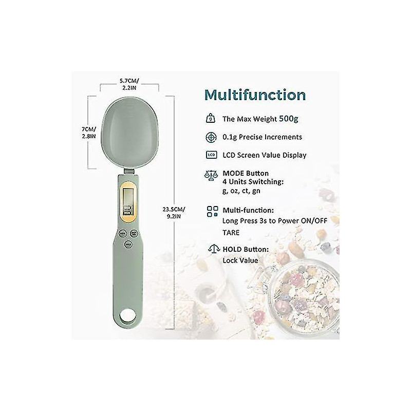 Digital Food Spoon Scale - LEXIVIA - 500g/0.1g Electronic Kitchen Measuring Spoon Scale, Hi-Def LCD Semen Display, [...]