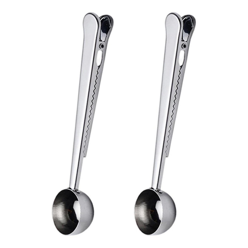 Stainless Steel Coffee Spoon Measuring Spoon With Clip Multifunctional Food Sealing Clip Milk Powder Spoon Food [...]