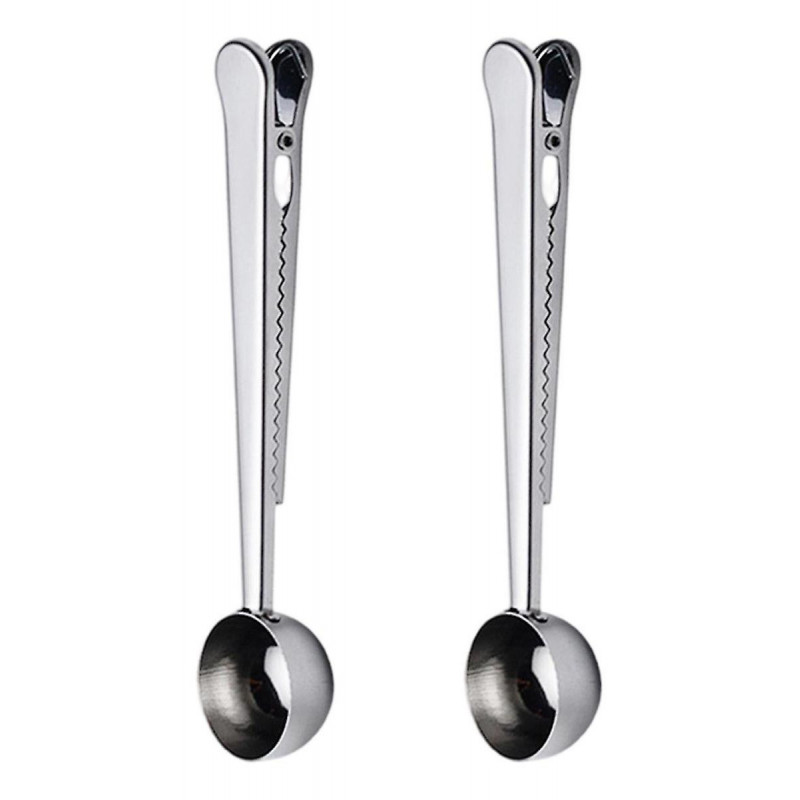 Stainless Steel Coffee Spoon Measuring Spoon With Clip Multifunctional Food Sealing Clip Milk Powder Spoon Food [...]