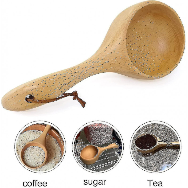 Large Capacity Wooden Ladle Sauna Water Scoop Spa Spoon Bath Salts Spoon Coffee Scoop NIUNIU