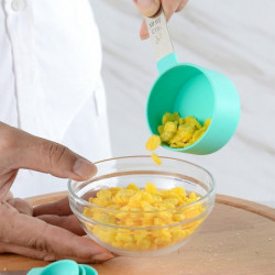 4Pcs/Set Measuring Spoon Steel Ring Storage Clear Scale Precise Measurement Stackable Non-slip Handl 4Pcs/Set Measuring Spoon Steel Ring Storage Clear Scale Precise Measurement Stackable Non-slip Handl