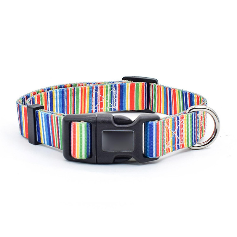 ZHOUBA Cat Dog Printed Collar Adjustable Anti-hanging Traction Tool Durable Pet Supplies for Outdoor