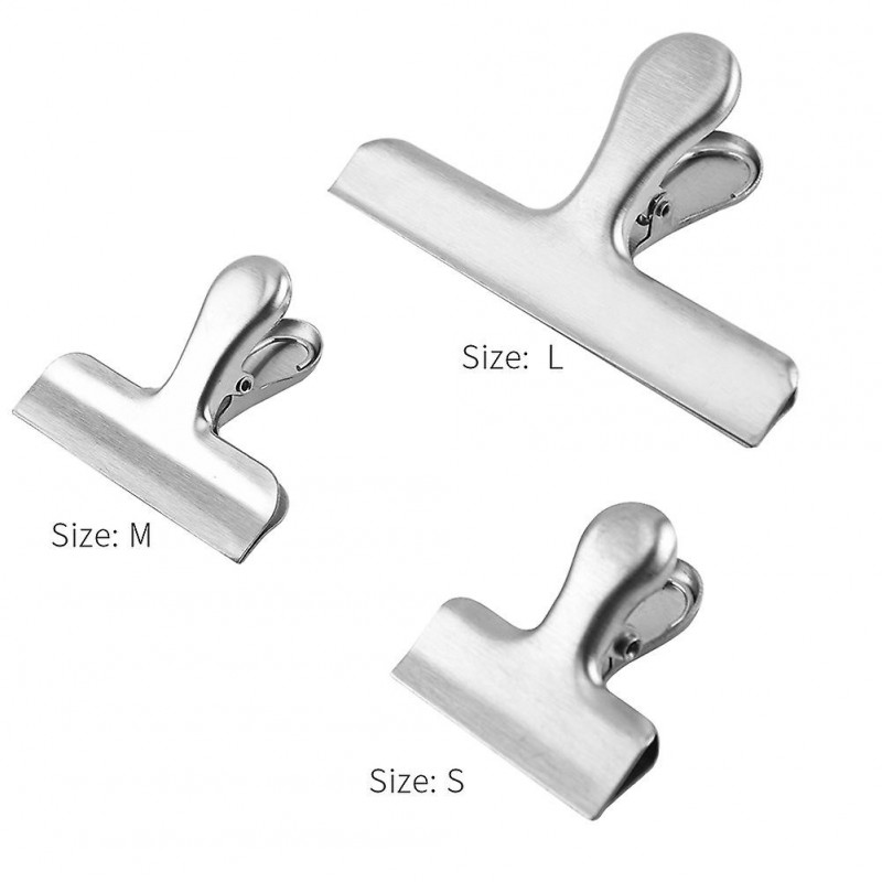 5pcs Bag Clip Office Travel Food Storage Bread For Chip Paper Stainless Steel