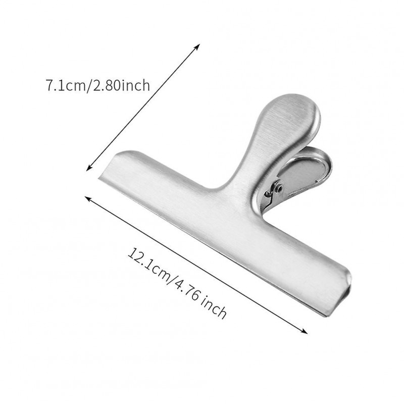 5pcs Bag Clip Office Travel Food Storage Bread For Chip Paper Stainless Steel