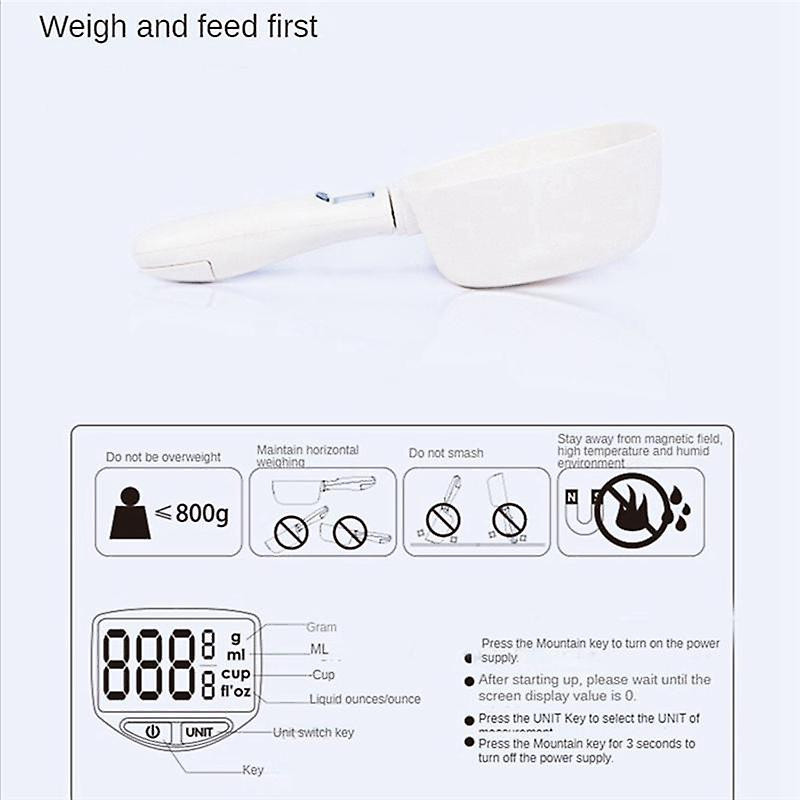 Pet Electronic Measuring Tool Dog Feeding Bowl Measuring Spoon Kitchen Scale Digital Display Weighing Spoon