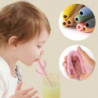 Cartoon Cactus Silicone Straw Striped Shape Baby Drinking Water Assist Reusable Food Grade Silicone