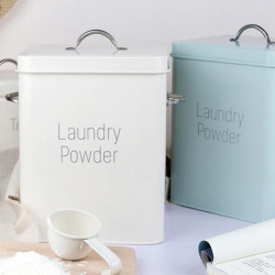 Beautiful Powder Coating Metal Zinc Laundry Powder Boxes Storage with Scoop (Green S) Beautiful Powder Coating Metal Zinc Laundry Powder Boxes Storage with Scoop (Green S)