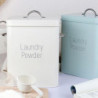 Beautiful Powder Coating Metal Zinc Laundry Powder Boxes Storage with Scoop (Green S)