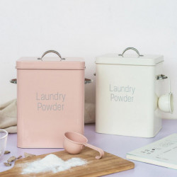 Beautiful Powder Coating Metal Zinc Laundry Powder Boxes Storage with Scoop (Green S) Beautiful Powder Coating Metal Zinc Laundry Powder Boxes Storage with Scoop (Green S)