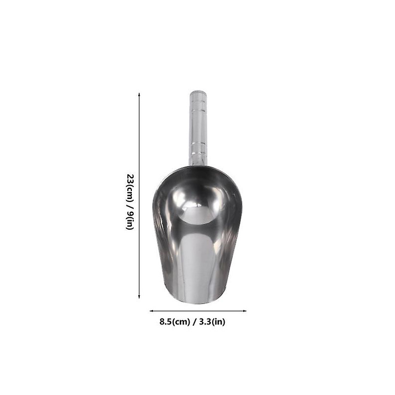 Multifunctional Scoops Stainless Steel Shovel for Pet Food Dry Goods Size M Silver