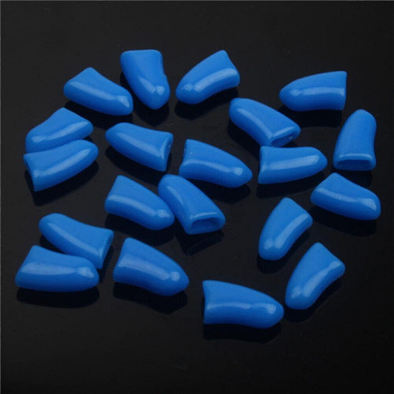 20 Pcs Lovely Pet Cat Paw Claw Control Nail Caps Covers Protector Size M (blue)