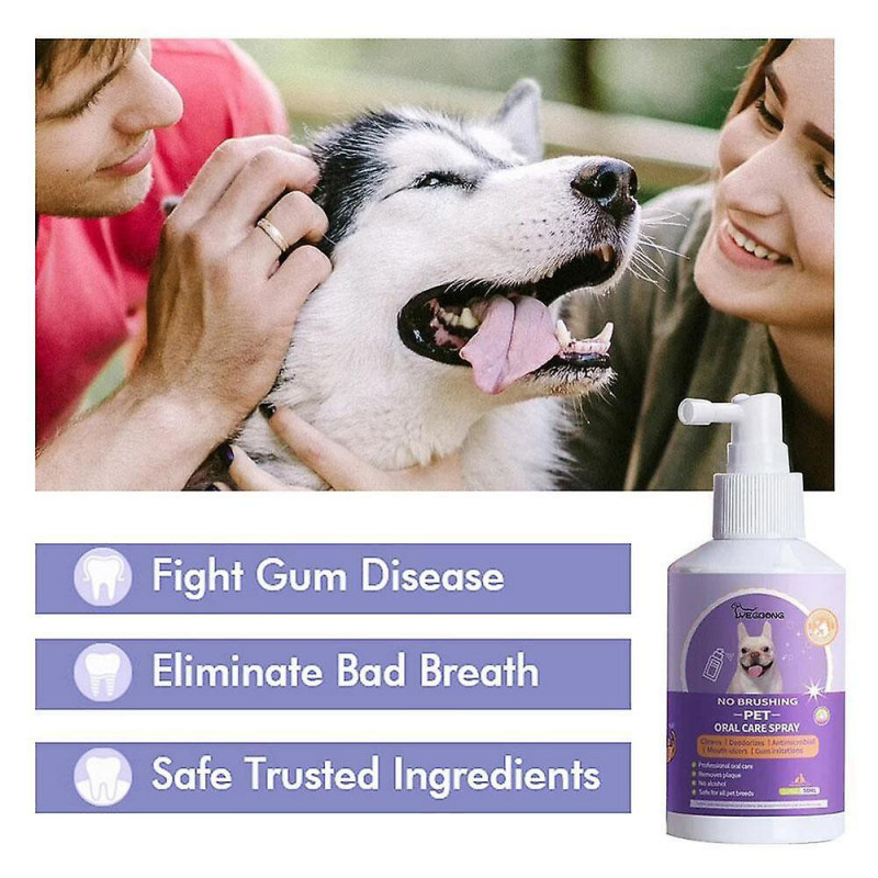 1-3pcs Pet Cleanse Spray Dog Cat Teeth Clean Deodorant Prevent Calcul - 50ml