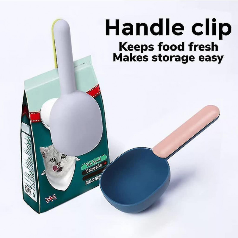 Pet Food Scoop & Clip 100g, Dog, Cat Food Scoop Measuring Scoop Plastic Scoop