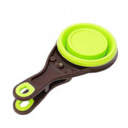 Scoop pliable pet Scoop Silicone Tasses à mesurer Set Sealing Clip 3 En 1 Multi-fonction Scoop Bowls Bag Clip 1 [...]