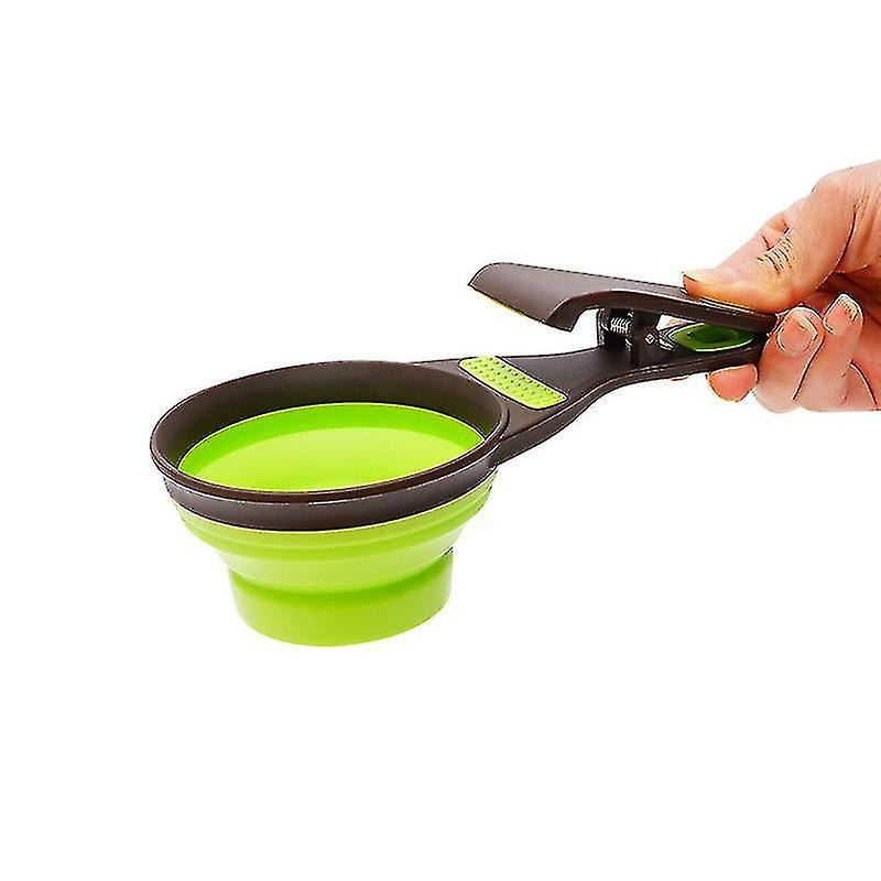 Scoop pliable pet Scoop Silicone Tasses à mesurer Set Sealing Clip 3 En 1 Multi-fonction Scoop Bowls Bag Clip 1 [...]