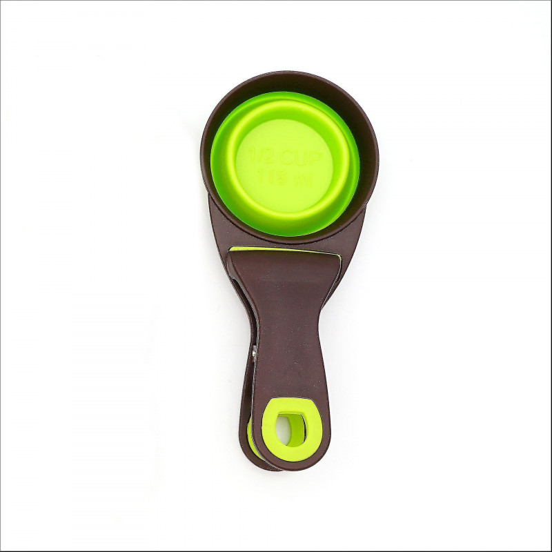 Scoop pliable pet Scoop Silicone Tasses à mesurer Set Sealing Clip 3 En 1 Multi-fonction Scoop Bowls Bag Clip 1 [...]