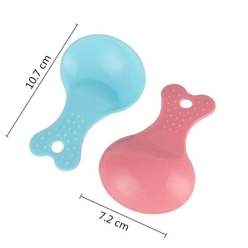 2Pcs Plastic Pet Food Spoon Dog Cat Food Shovel Feeder Pet Feeding Supplies Pink Green Blue Optional