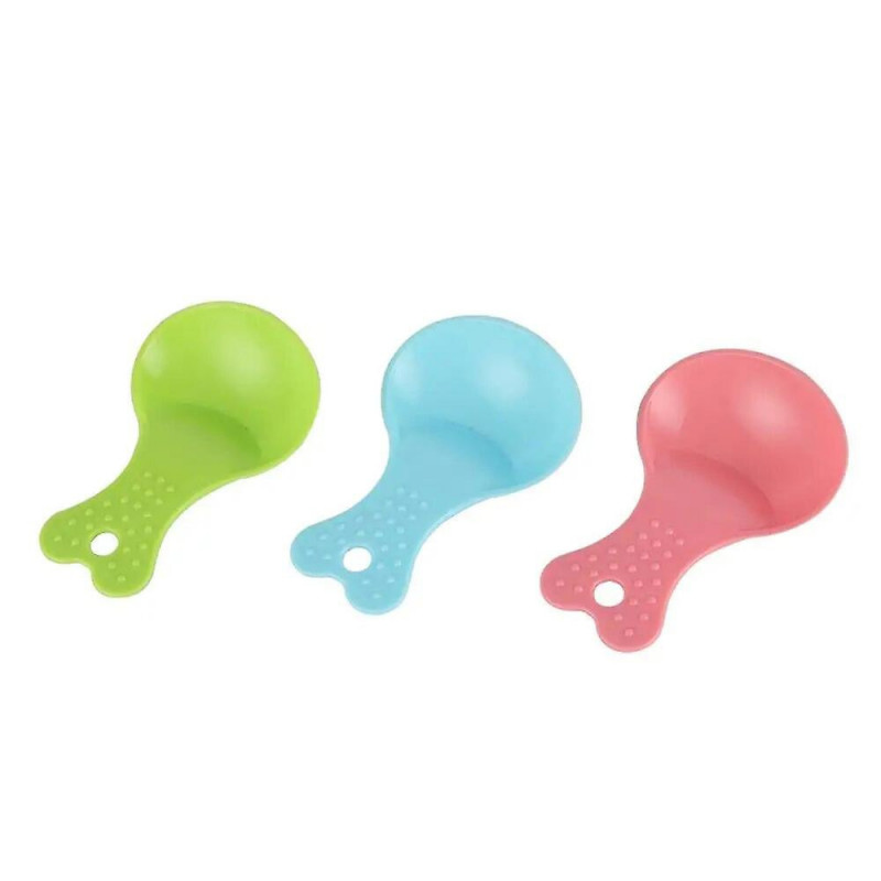 2Pcs Plastic Pet Food Spoon Dog Cat Food Shovel Feeder Pet Feeding Supplies Pink Green Blue Optional
