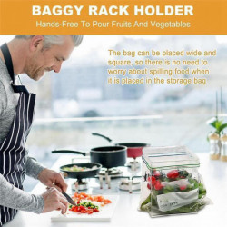 Zipper Closure Bag Holder Kitchen Food Snack Seal Sealing Bag Non Slip Storage Sandwich Bags Hands- Zipper Closure Bag Holder Kitchen Food Snack Seal Sealing Bag Non Slip Storage Sandwich Bags Hands-