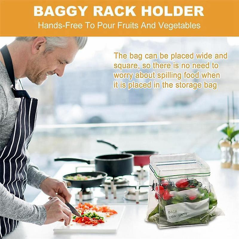 Zipper Closure Bag Holder Kitchen Food Snack Seal Sealing Bag Non Slip Storage Sandwich Bags Hands-