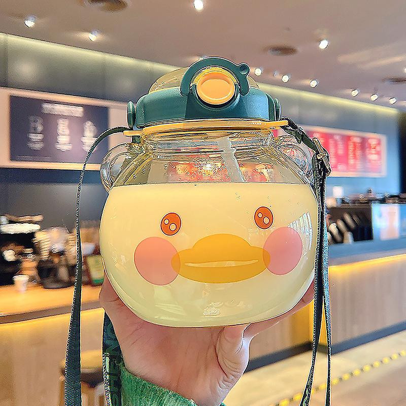 Summer Lolo Bear Head Outdoor Grande Capacité Plastique Water Cup Jaune 1430ml