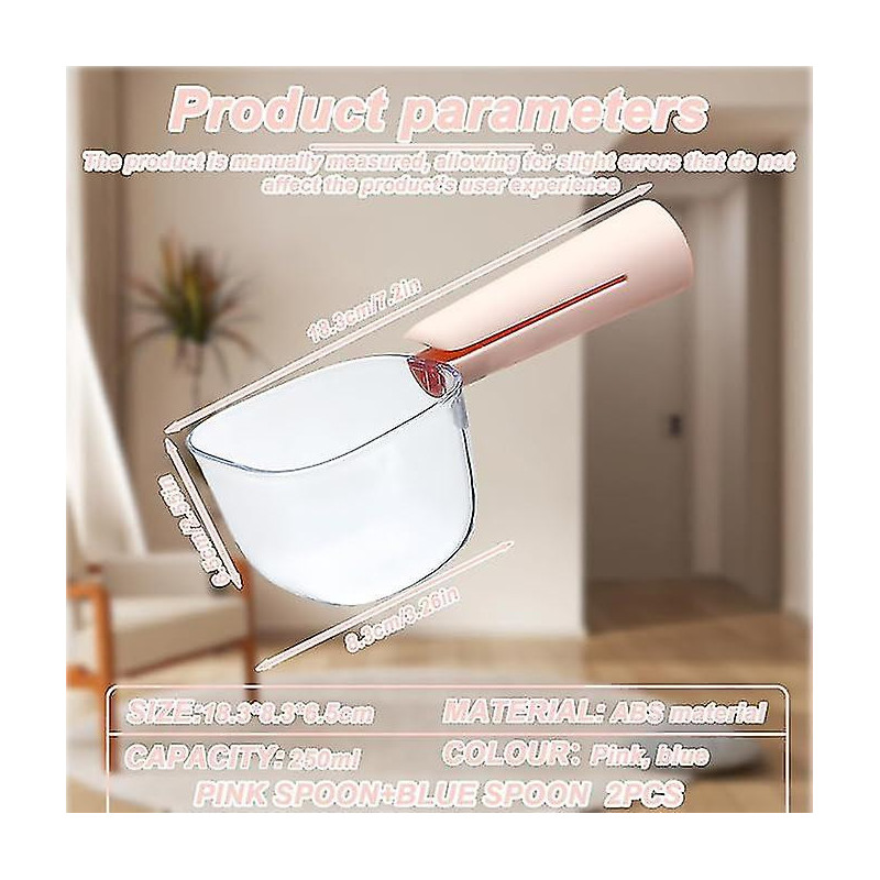 2 Pack Measuring Scoop with Clip - 250ml for 120g Dog Food - Pet Spoon - Pet Food Scoop - with Scale - Scoop