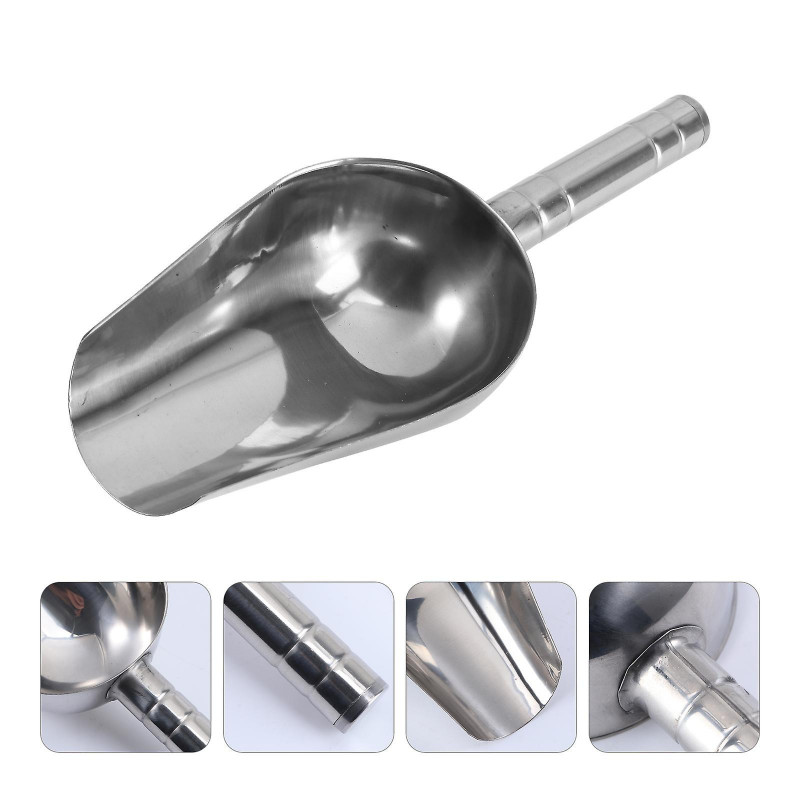 Multifunctional Scoops Stainless Steel Shovel for Pet Food Dry Goods Size M Silver