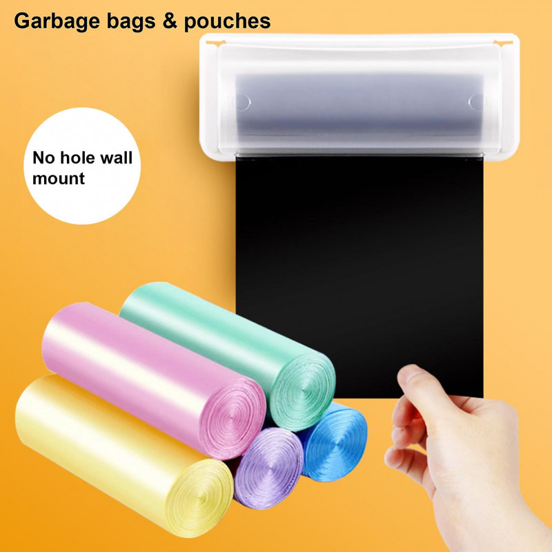 1 Set Kitchen Storage Box Transparent And Visible Wall Mounted Punch-free No Marking Garbage Bag Storage Box For [...]