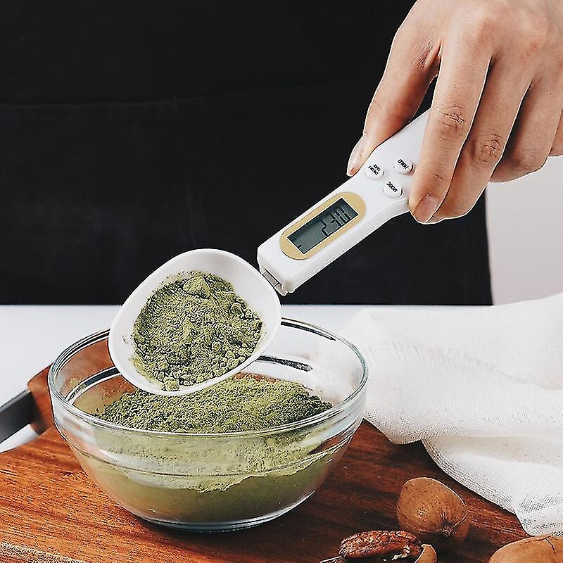 Tea Powder Electronic Spoon Weighing Handheld Digital Lcd Display Spoon Scalewhite