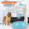 Adjustable Dog Bowl Food Dispenser Drinking Bowl Feeder for Pets Cats Dogs Blue