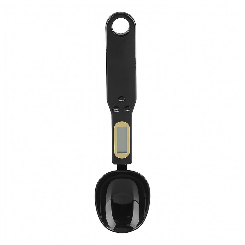 Portable 500g/0.1g Electronic LCD Digital Kitchen Food Scale with Measuring Spoons (Black)