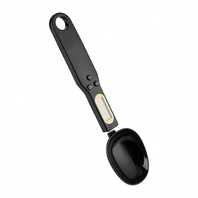 Portable 500g/0.1g Electronic LCD Digital Kitchen Food Scale with Measuring Spoons (Black)